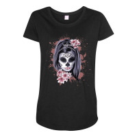 La Calavera Catrina Halloween Candy Sugar Skull Girl Raglan Baseball T Maternity Scoop Neck T-shirt | Artistshot