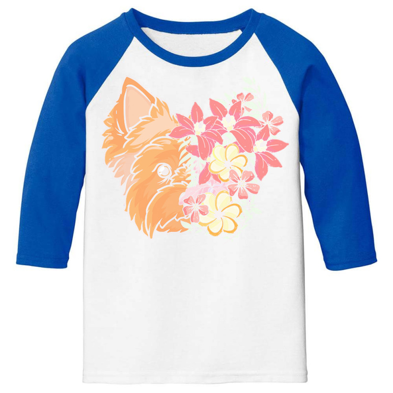 Yorkie T  Shirt Yorkshire Terrier With Flowers T  Shirt Youth 3/4 Sleeve by sadyerippin | Artistshot