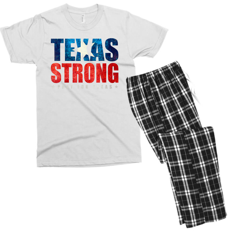 Texas Strong Pray For Texas Flag Map Men's T-shirt Pajama Set | Artistshot