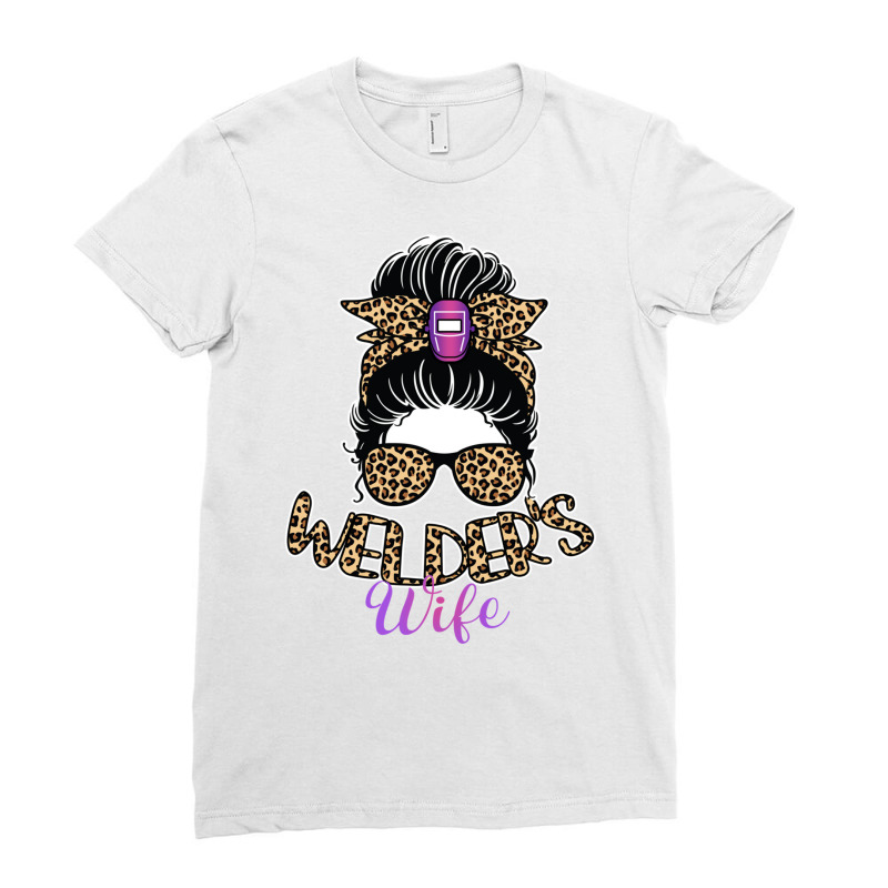 Welder's Wife   Women Welder Ironworker Welding Metalworking Long Slee Ladies Fitted T-Shirt by cm-arts | Artistshot