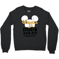 Funny Pluto Dogs Are My Happy Place Crewneck Sweatshirt | Artistshot