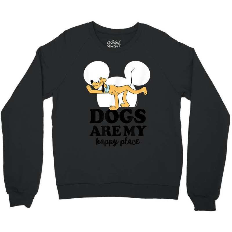 Funny Pluto Dogs Are My Happy Place Crewneck Sweatshirt | Artistshot