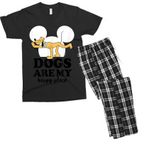 Funny Pluto Dogs Are My Happy Place Men's T-shirt Pajama Set | Artistshot