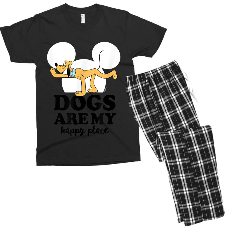 Funny Pluto Dogs Are My Happy Place Men's T-shirt Pajama Set | Artistshot