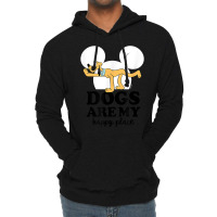 Funny Pluto Dogs Are My Happy Place Lightweight Hoodie | Artistshot