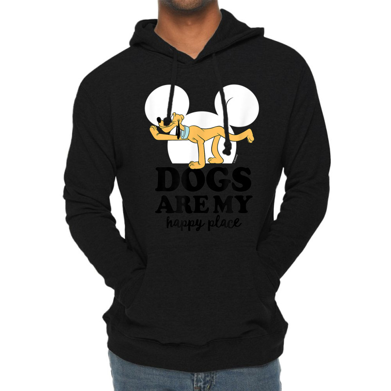 Funny Pluto Dogs Are My Happy Place Lightweight Hoodie | Artistshot