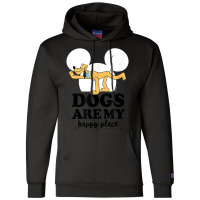 Funny Pluto Dogs Are My Happy Place Champion Hoodie | Artistshot