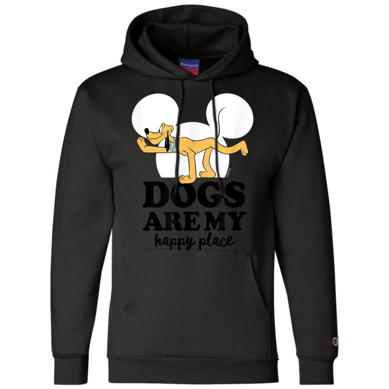 Funny Pluto Dogs Are My Happy Place Champion Hoodie | Artistshot