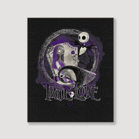 Funny Nightmare Before Christmas Valentines Jack True Love Portrait Canvas Print | Artistshot