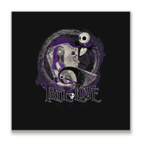 Funny Nightmare Before Christmas Valentines Jack True Love Metal Print Square | Artistshot