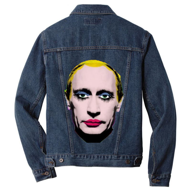 Banned In Russia Putin In Drag Men Denim Jacket by cm-arts | Artistshot