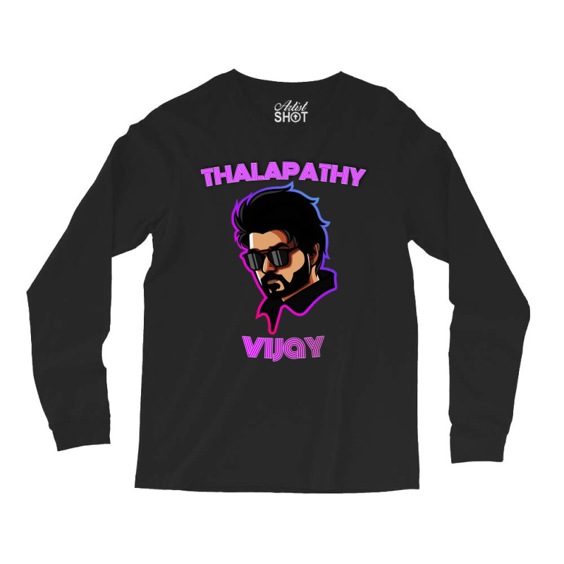 Master Thalapathy Vijay Illustration Triblend Long Sleeve Shirts by cm-arts | Artistshot