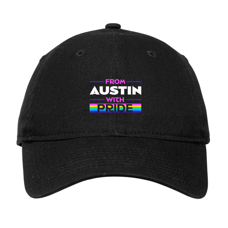 From Austin With Pride Lgbtq Sayings Lgbt Quotes Austinite Premium T S Adjustable Cap | Artistshot