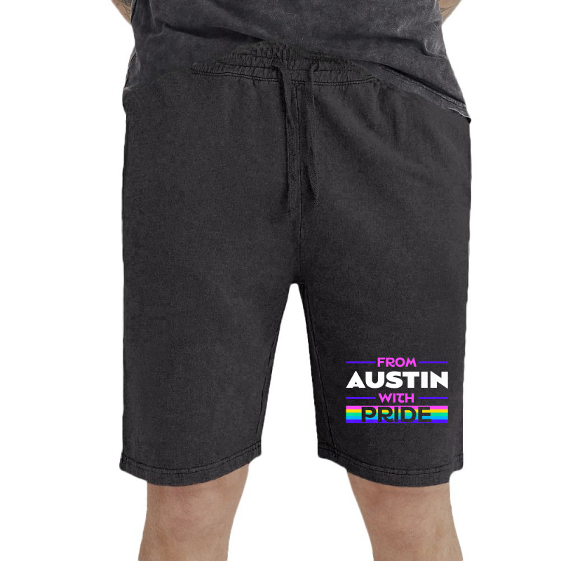 From Austin With Pride Lgbtq Sayings Lgbt Quotes Austinite Premium T S Vintage Short | Artistshot