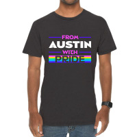 From Austin With Pride Lgbtq Sayings Lgbt Quotes Austinite Premium T S Vintage T-shirt | Artistshot