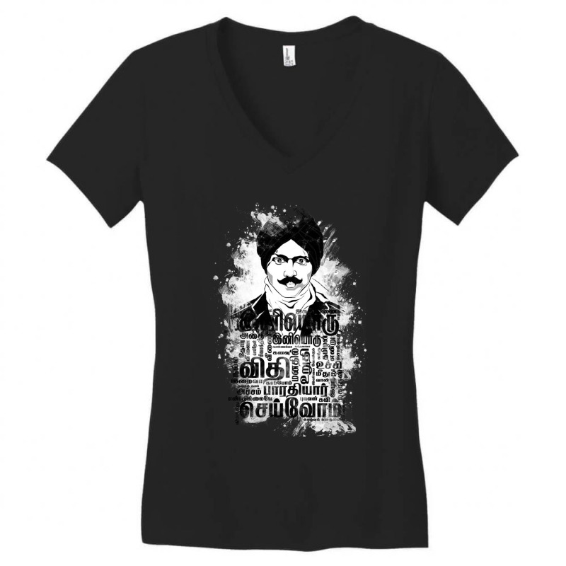 Mustache  Bharati Tamil Women's V-Neck T-Shirt by cm-arts | Artistshot