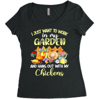 Chicken Chick Retro I Just Want To Work In 184 Rooster Hen Women's Triblend Scoop T-shirt | Artistshot