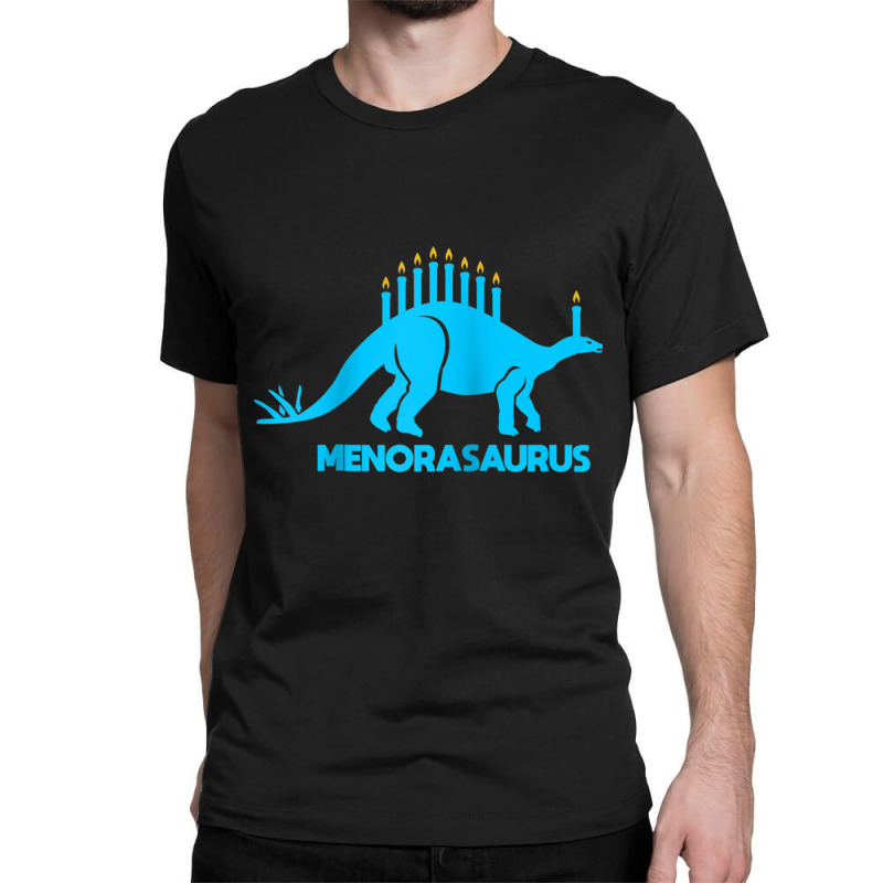 Funny Hanukkah Shirt Dinosaur Stegosaurus Dino Menorah Raglan Baseball Classic T-shirt | Artistshot