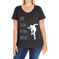 Tamil Design By Lungi Life. Eat.sleep.kuthu.repeat Ladies Curvy T-shirt | Artistshot