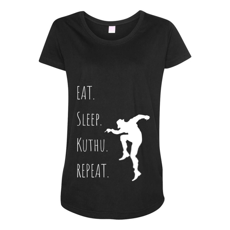 Tamil Design By Lungi Life. Eat.sleep.kuthu.repeat Maternity Scoop Neck T-shirt by cm-arts | Artistshot