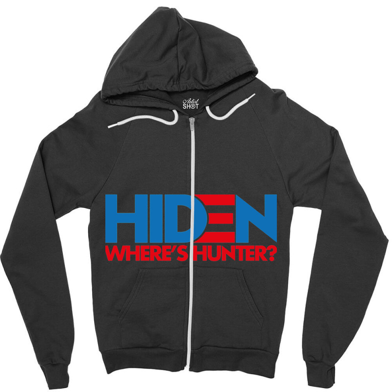 Hiden Wheres Hunter Zipper Hoodie by cm-arts | Artistshot