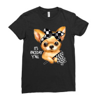 Chihuahua Dog Dirt Track Racing Checkered Race Flag Chihuahua Puppy 50 Ladies Fitted T-shirt | Artistshot