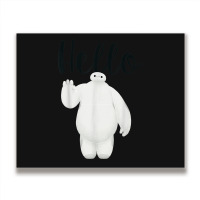 Funny Big Hero 6 Baymax Hello Wave Graphic Metal Print Horizontal | Artistshot