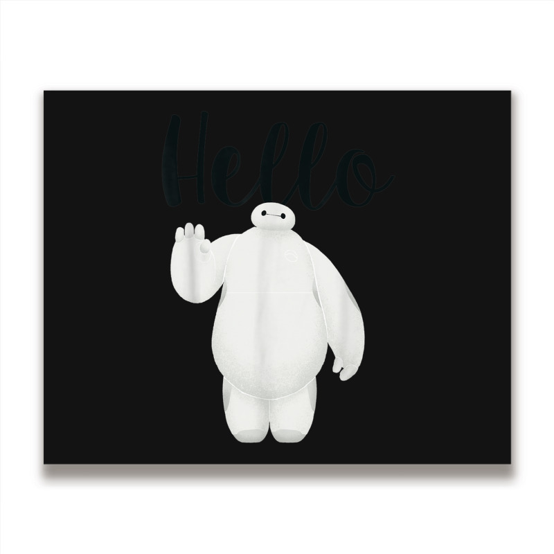 Funny Big Hero 6 Baymax Hello Wave Graphic Metal Print Horizontal | Artistshot