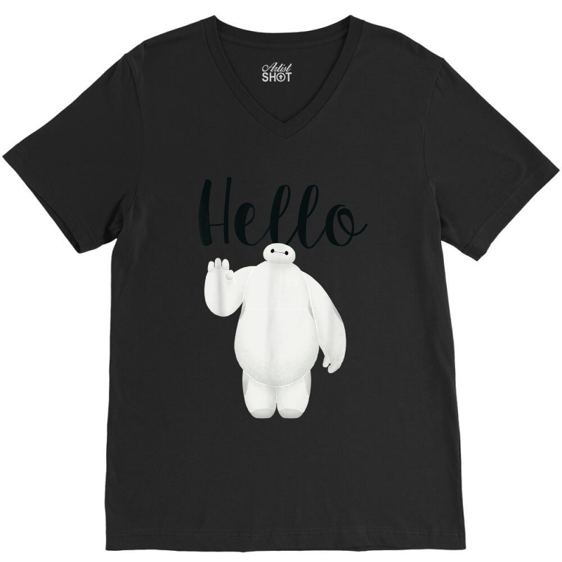 Funny Big Hero 6 Baymax Hello Wave Graphic V-neck Tee | Artistshot