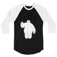 Funny Big Hero 6 Baymax Hello Wave Graphic 3/4 Sleeve Shirt | Artistshot