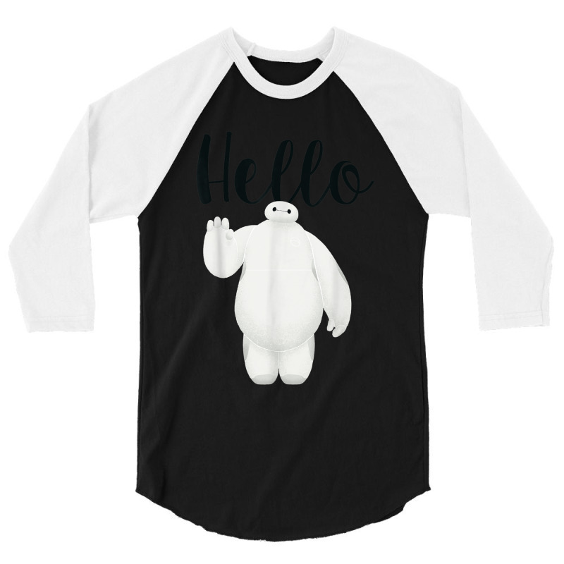 Funny Big Hero 6 Baymax Hello Wave Graphic 3/4 Sleeve Shirt | Artistshot