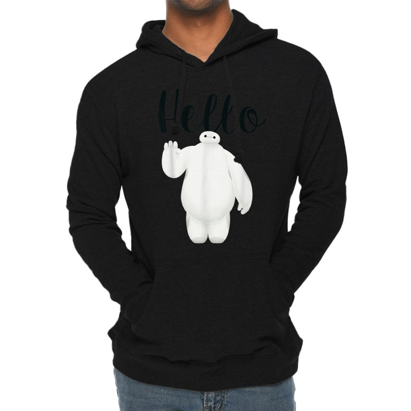 Funny Big Hero 6 Baymax Hello Wave Graphic Lightweight Hoodie | Artistshot