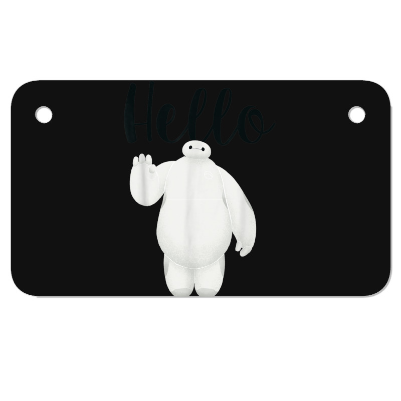 Funny Big Hero 6 Baymax Hello Wave Graphic Motorcycle License Plate | Artistshot