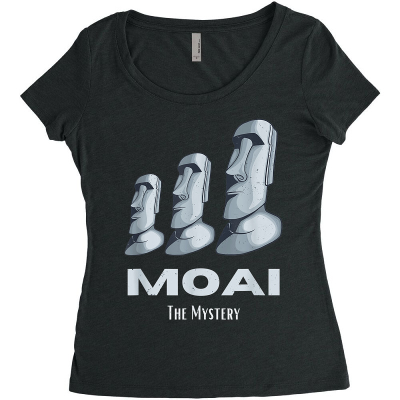 Rapa Nui Moai Easter Islands Statue Heads Mystery Women's Triblend Scoop T-shirt | Artistshot