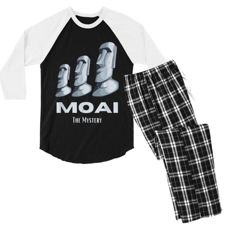 Rapa Nui Moai Easter Islands Statue Heads Mystery Men's 3/4 Sleeve Pajama Set | Artistshot