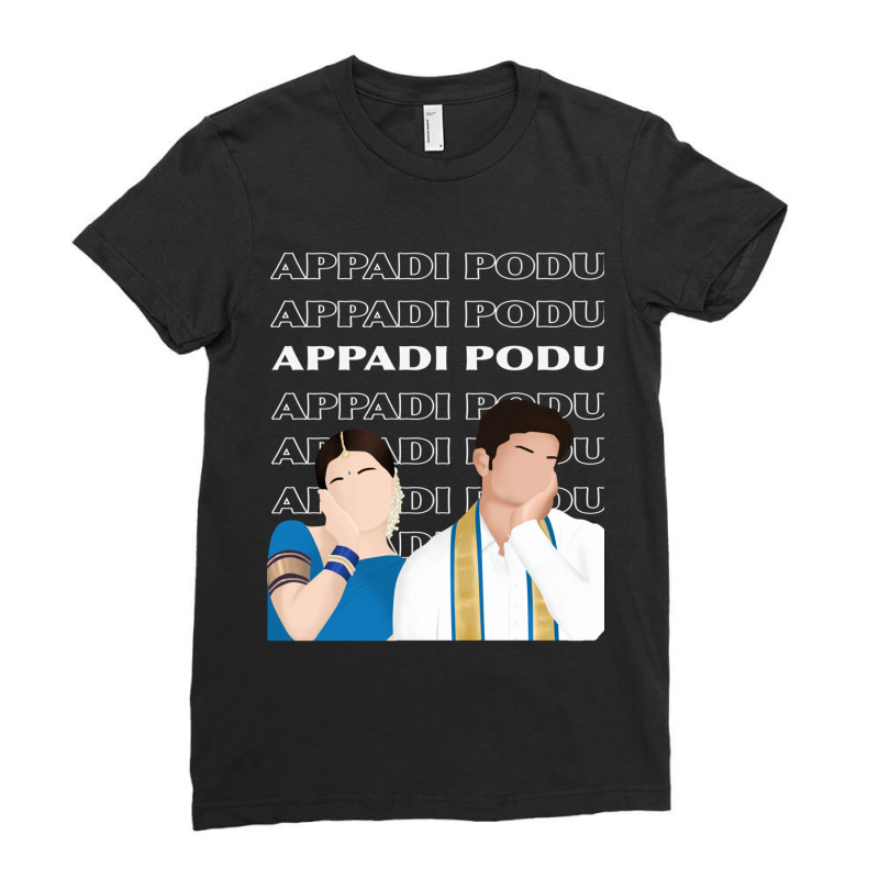 Appadi Podu  White Ladies Fitted T-Shirt by cm-arts | Artistshot