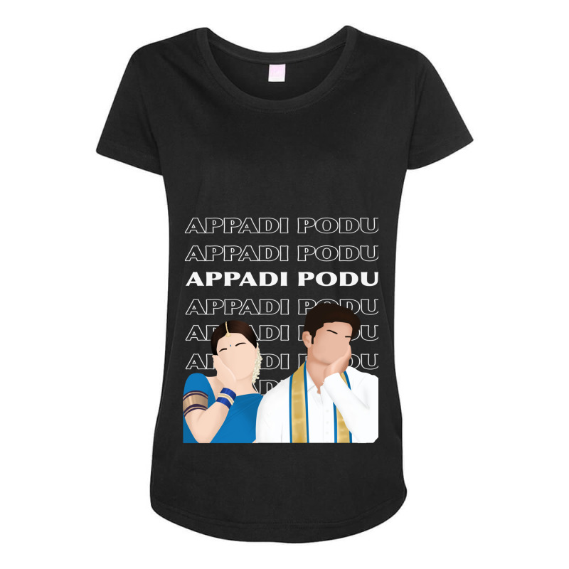 Appadi Podu  White Maternity Scoop Neck T-shirt by cm-arts | Artistshot