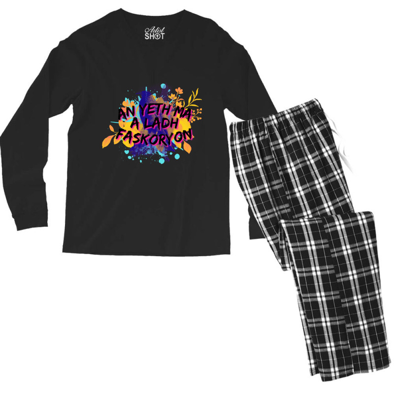 An Yeth Ma A Ladh Faskoryon  This Language Kills Fascists Men's Long Sleeve Pajama Set by cm-arts | Artistshot