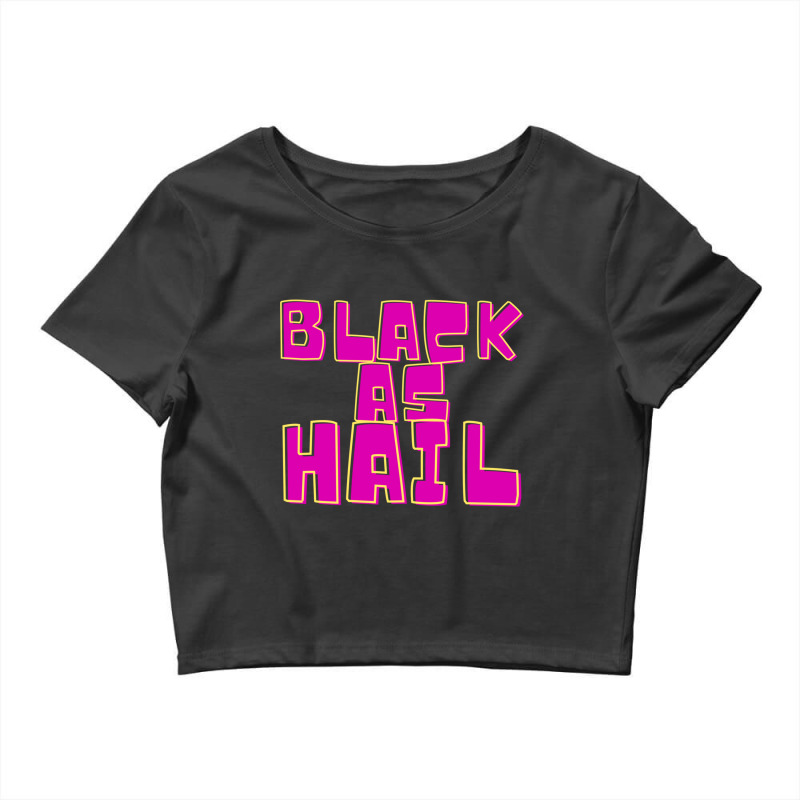 Black As Hail Purple Bold Vintage Text Design Crop Top by cm-arts | Artistshot