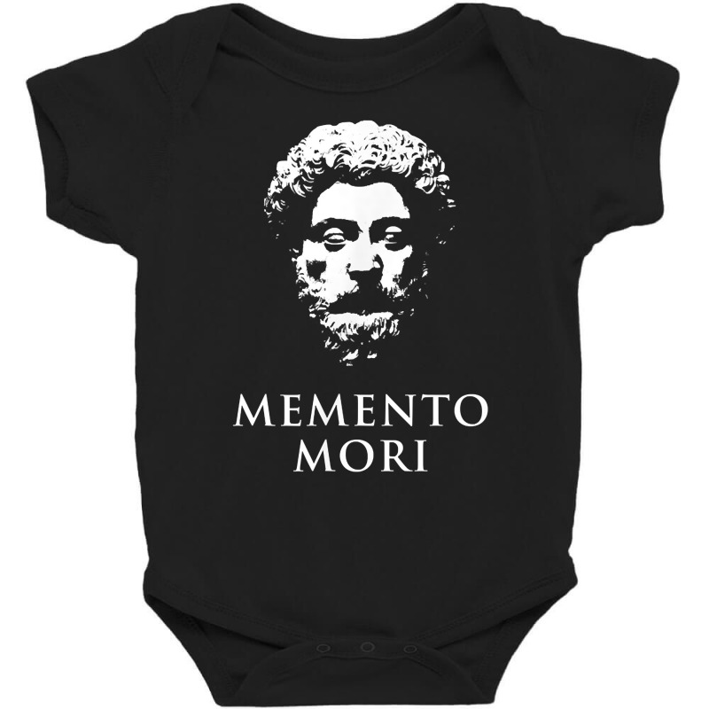 Memento Mori With Marcus Aurelius Head T Shirt Baby Bodysuit | Artistshot