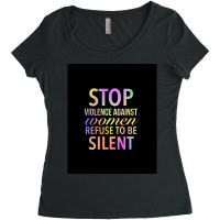 S Violence Against Women Refuse To Be Silent  End Violence Against Wom Women's Triblend Scoop T-shirt | Artistshot