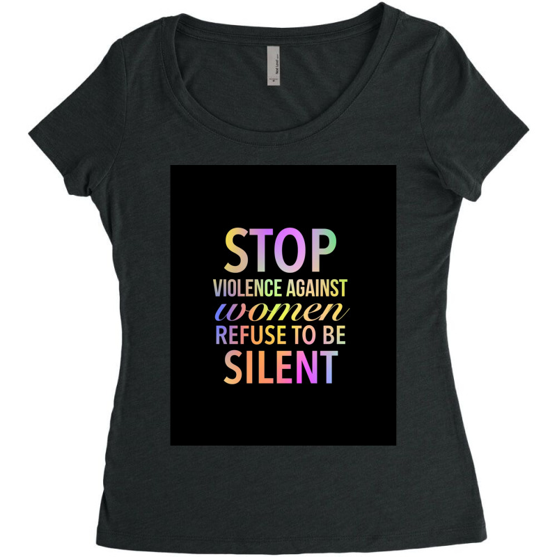 S Violence Against Women Refuse To Be Silent  End Violence Against Wom Women's Triblend Scoop T-shirt by cm-arts | Artistshot