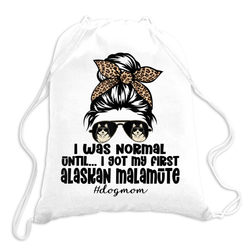 Normal Until Got My Alaskan Malamute Leopard Bandana Funny Tank Top Drawstring Bags | Artistshot