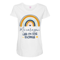 Mi Corazon Late En Dos Idiomas Bilingual Spanish Teacher T Shirt Maternity Scoop Neck T-shirt | Artistshot