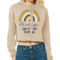 Mi Corazon Late En Dos Idiomas Bilingual Spanish Teacher T Shirt Cropped Hoodie | Artistshot