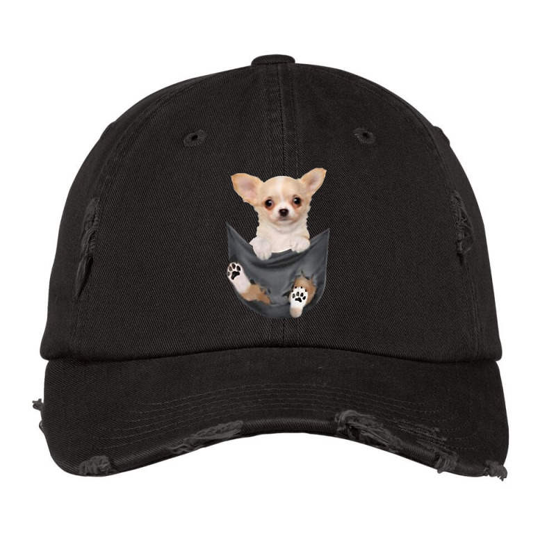 Funny Chihuahua In Your Pocket For Dogs Lovers Vintage Cap by cm-arts | Artistshot