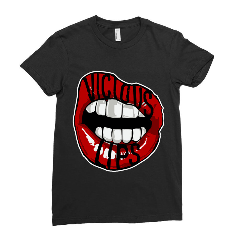 Vicious Lips Ladies Fitted T-Shirt by cm-arts | Artistshot