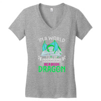 Reading Librarian Bookworm Dragon Funny Book Dragon Women's V-neck T-shirt | Artistshot