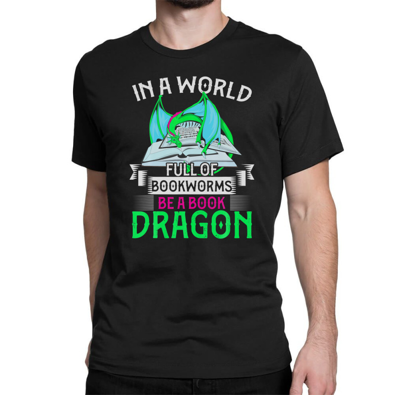 Reading Librarian Bookworm Dragon Funny Book Dragon Classic T-shirt by miliahpullom | Artistshot