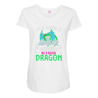 Reading Librarian Bookworm Dragon Funny Book Dragon Maternity Scoop Neck T-shirt | Artistshot